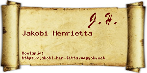 Jakobi Henrietta névjegykártya